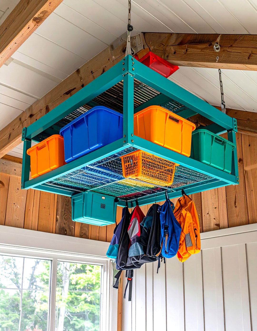 Overhead Storage Racks - 20 Shed Organization Ideas