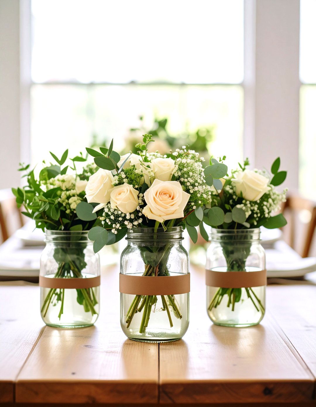 Oversized Eucalyptus and Rose Statement Mason Jar - 20 Mason Jar Wedding Centerpieces