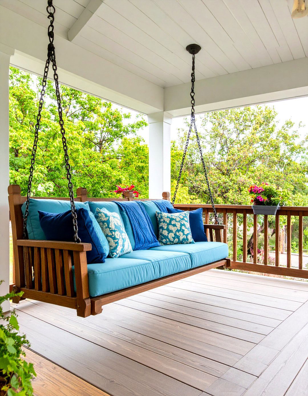 Oversized Family Front Porch Swing - 20 Front Porch Swing Ideas