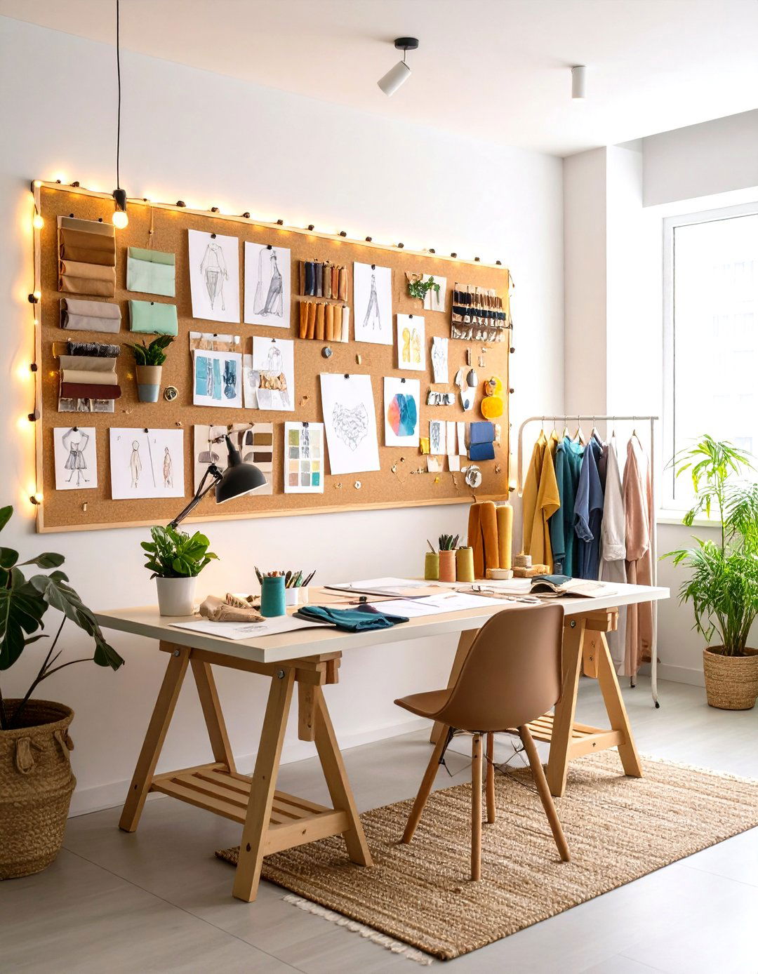 Oversized Inspiration Cork Board for Craft Room Creativity - 20 Craft Room Ideas