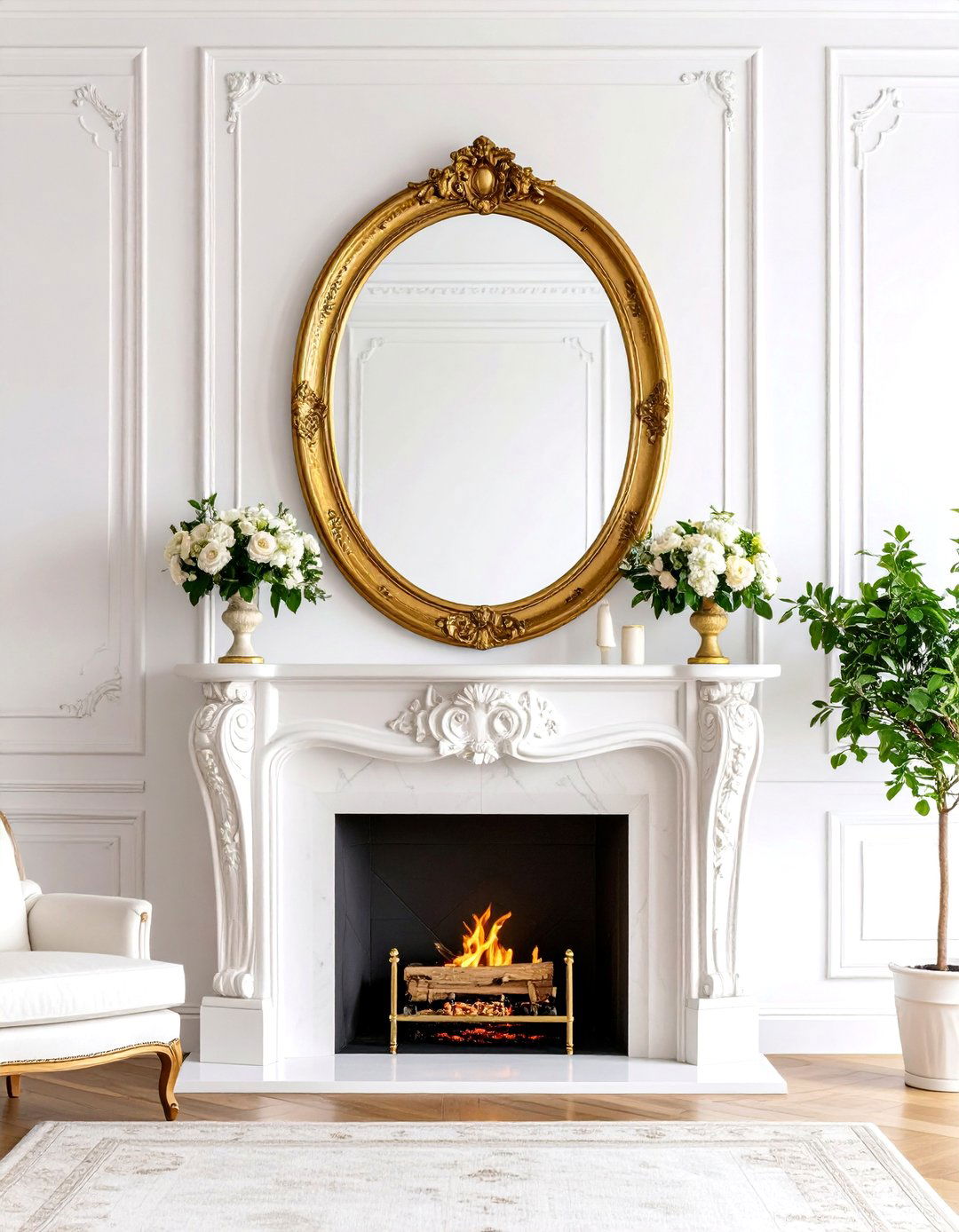 Oversized Statement Mirror Over Fireplace - 20 Mirror Over Fireplace Ideas