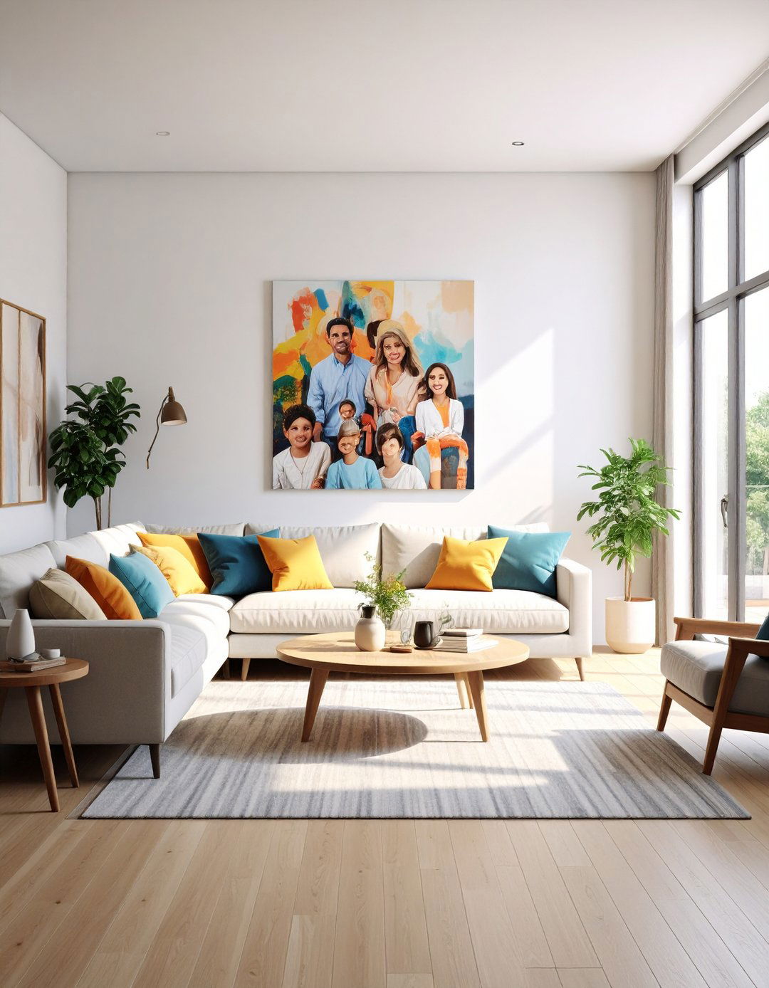 Oversized Statement Print as the Focal Hero - 20 Family Picture Wall Ideas