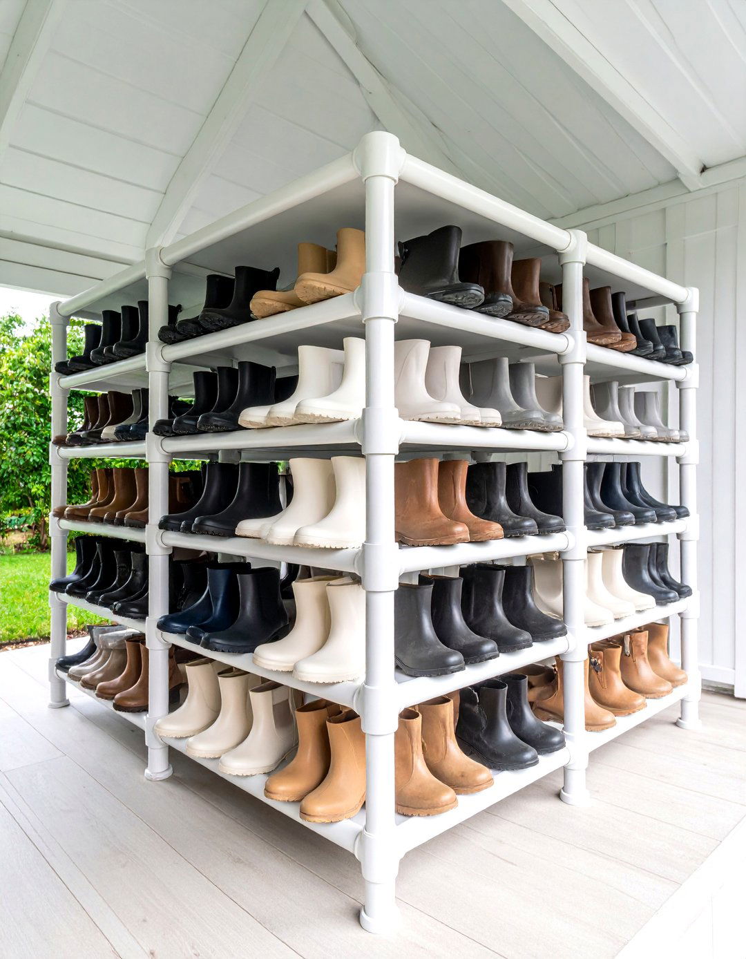 PVC Pipe Outdoor Shoe Storage Constructions - 20 Outdoor Shoe Storage Ideas