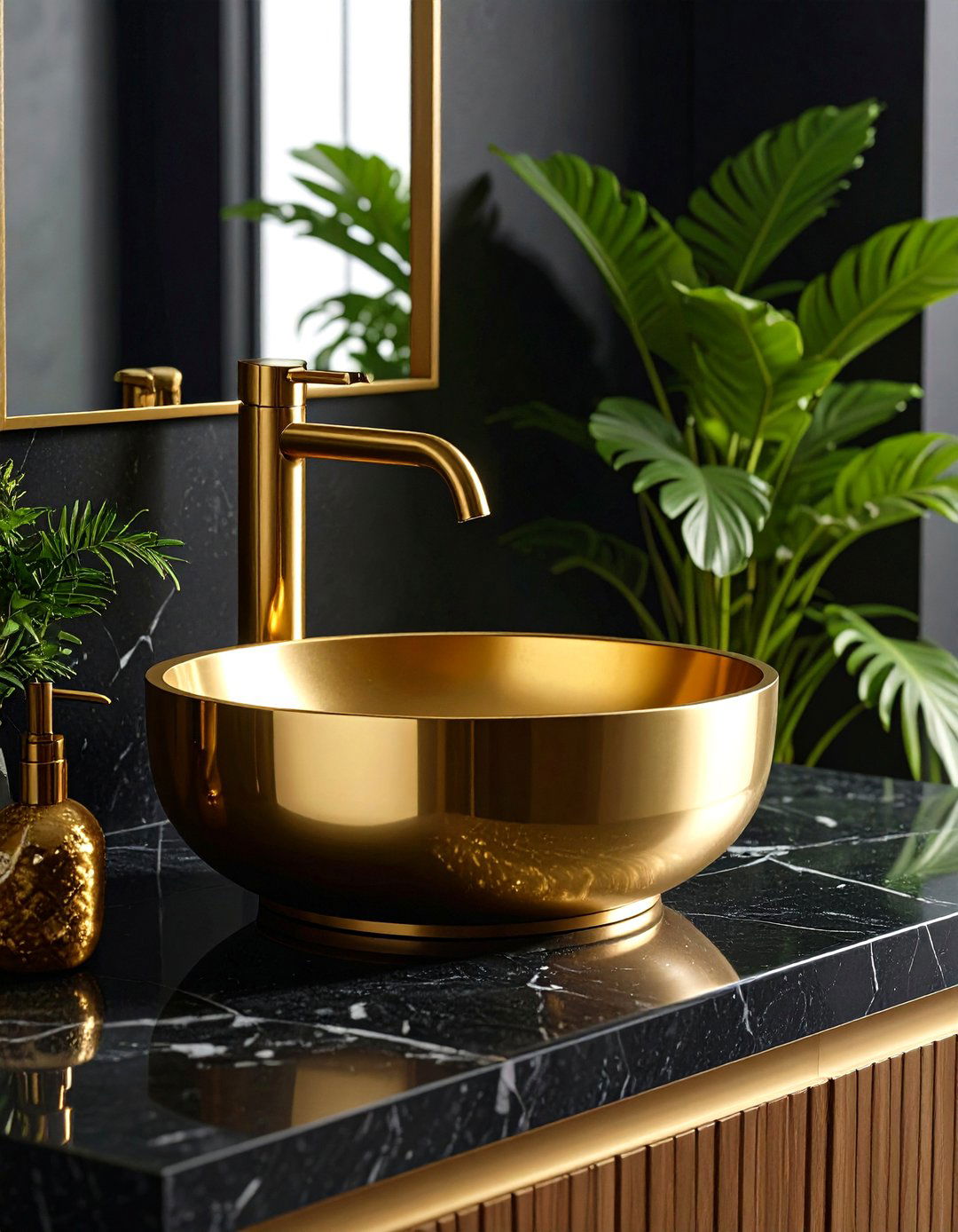 PVD Coated Gold Bathroom Hardware - 20 Gold Bathroom Ideas
