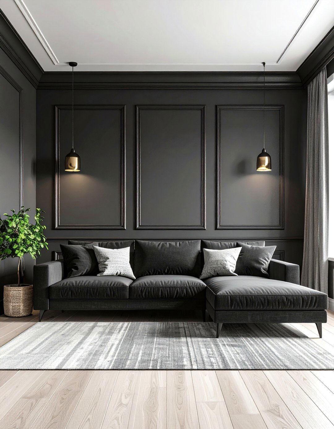 Painted Black Crown for Dramatic Contrast - 20 Crown Molding Ideas