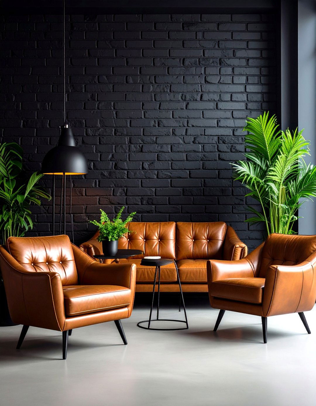 Painted Brick Black Accent Wall for Industrial Edge - 20 Black Accent Wall Ideas