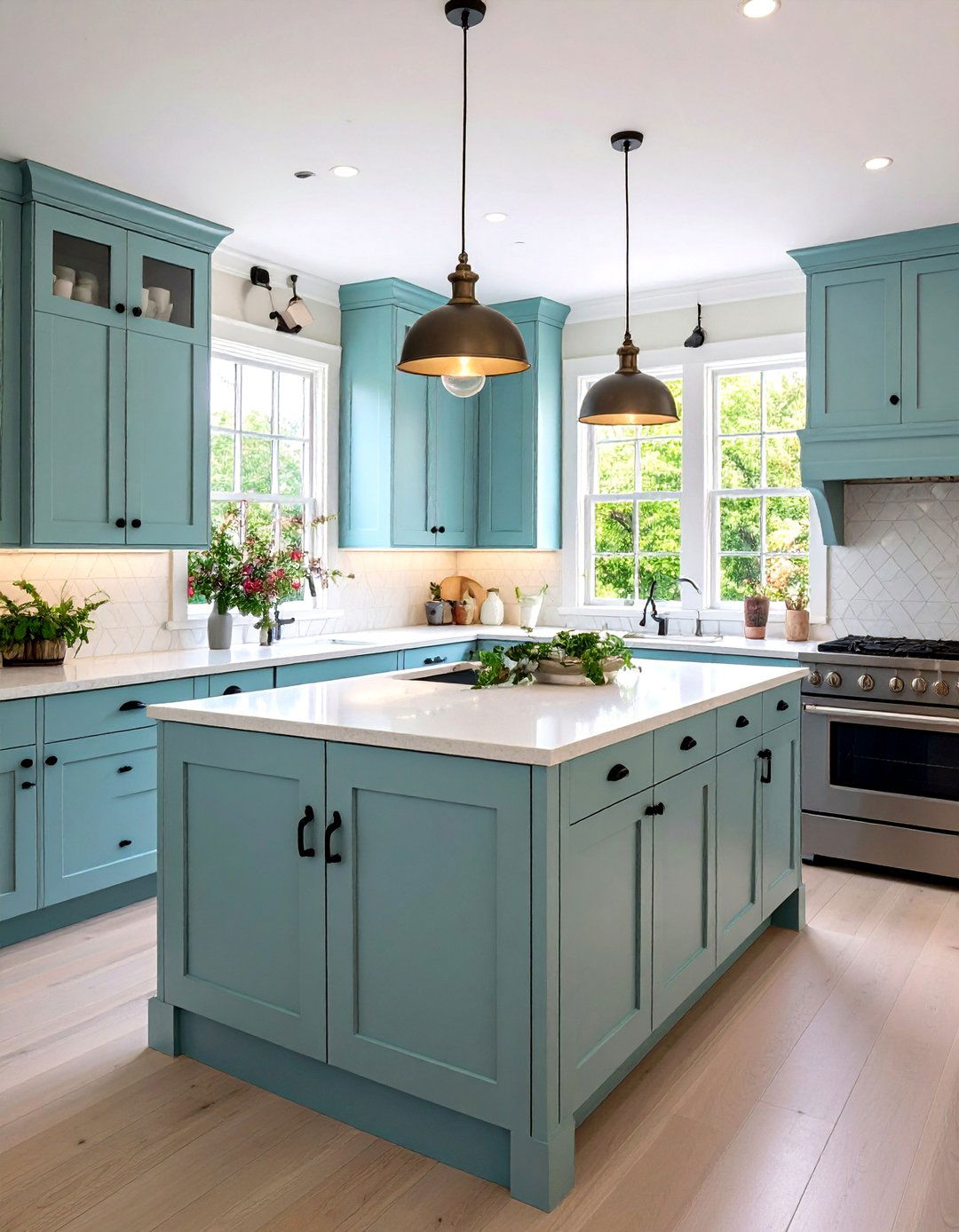 Painted Cabinets and New Hardware - 20 Small Galley Kitchen Ideas on a Budget