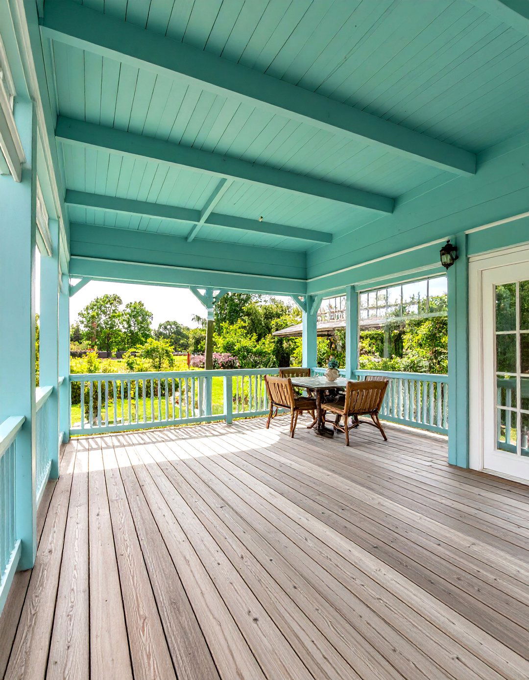 Painted Ceiling Accent - 20 Screened-in Deck Ideas
