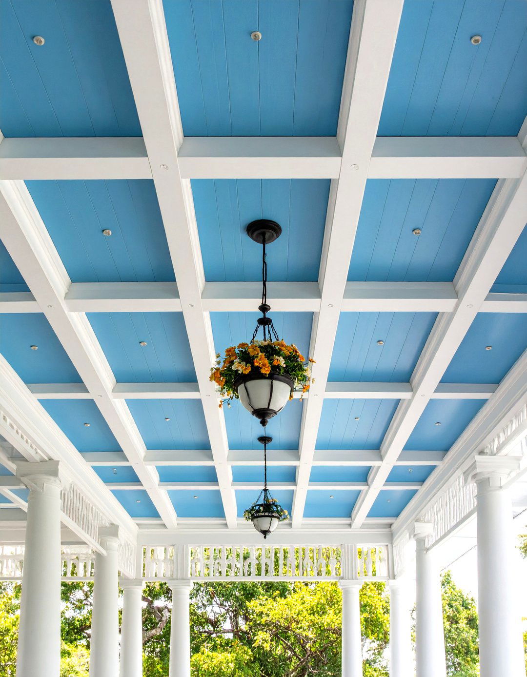 Painted Ceiling Haint Blue - 20 Victorian Porch Ideas