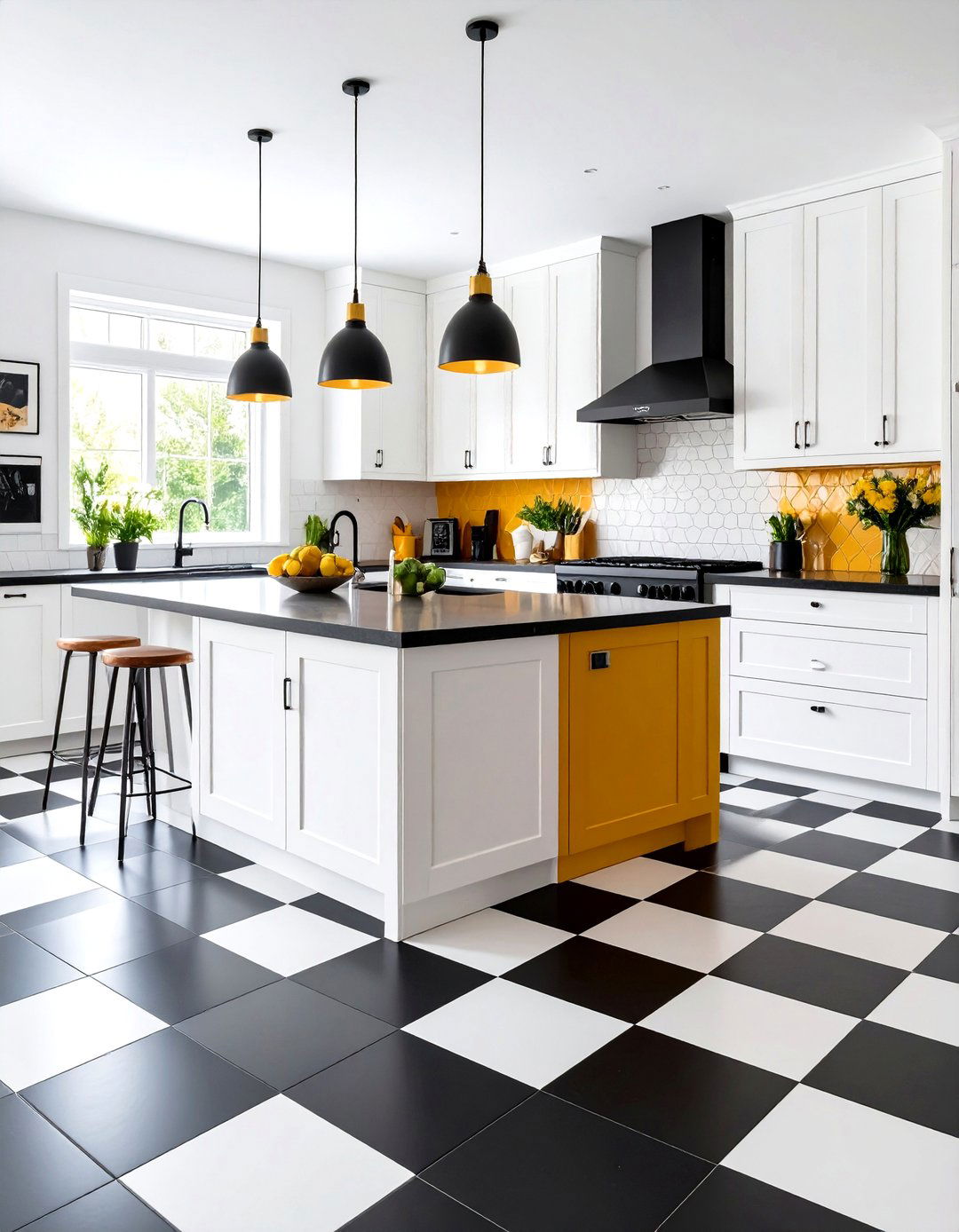 Painted Floor Checkerboard Classic Pattern - 20 Painted Floor Ideas