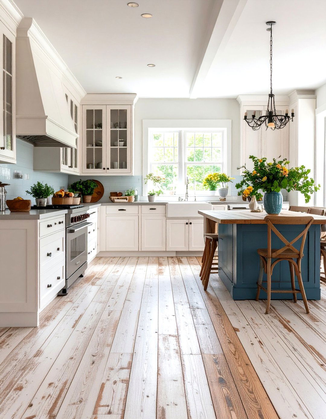 Painted Floor Distressed Farmhouse Look - 20 Painted Floor Ideas