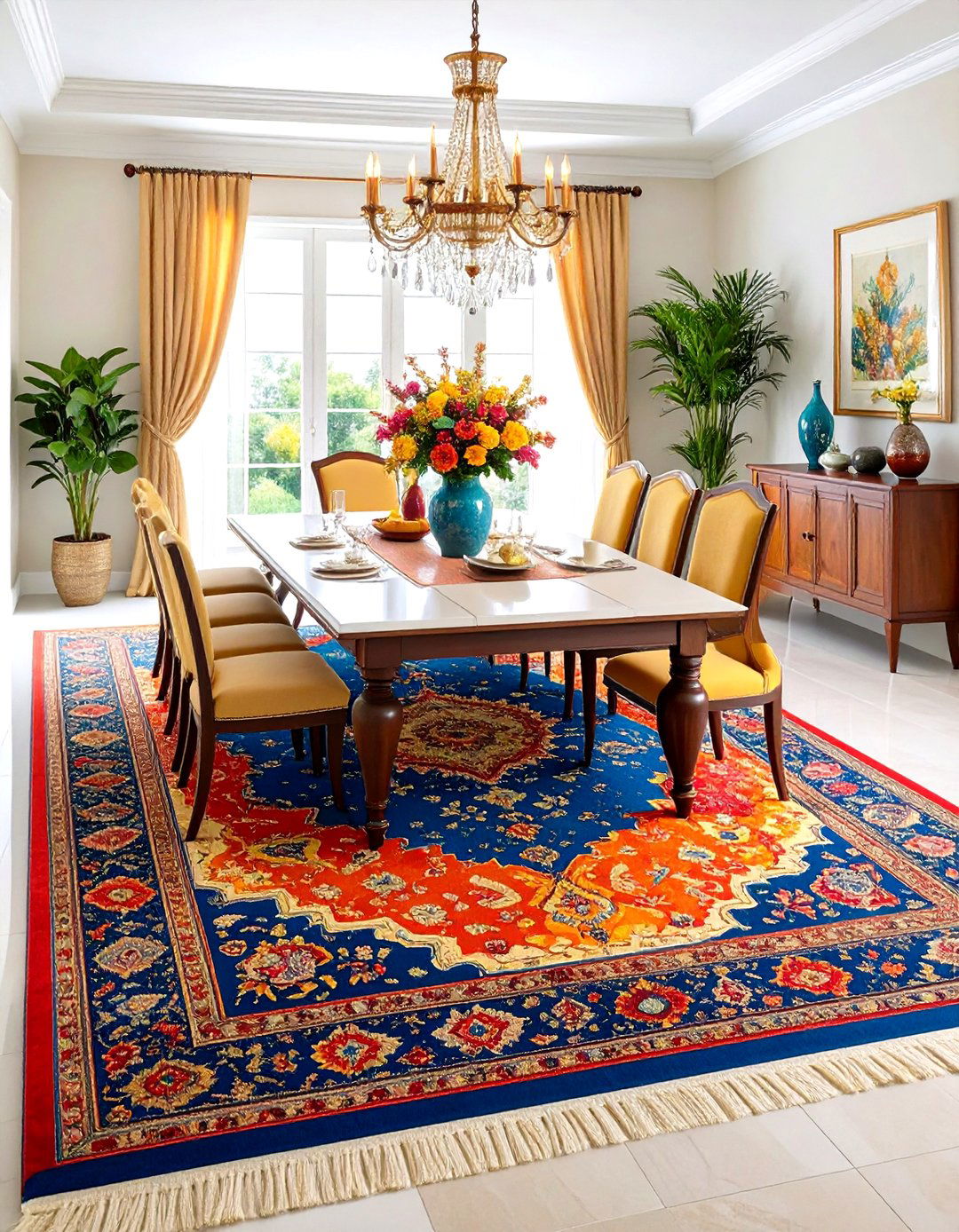 Painted Floor Rug Illusion Design - 20 Painted Floor Ideas