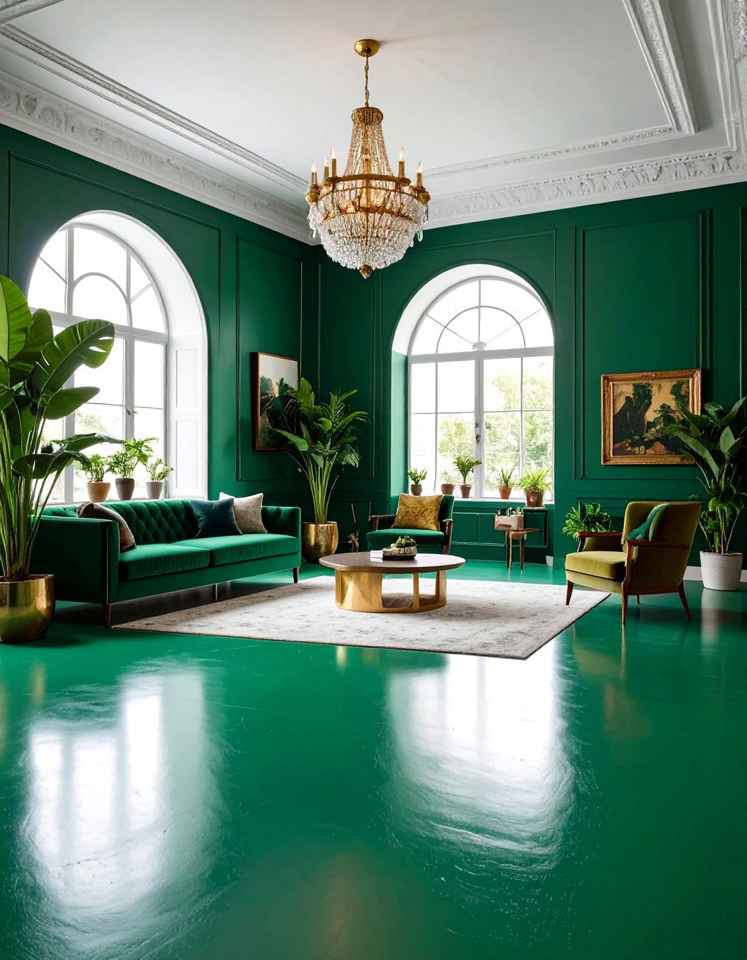 Painted Floor Statement Color Bold Design - 20 Painted Floor Ideas