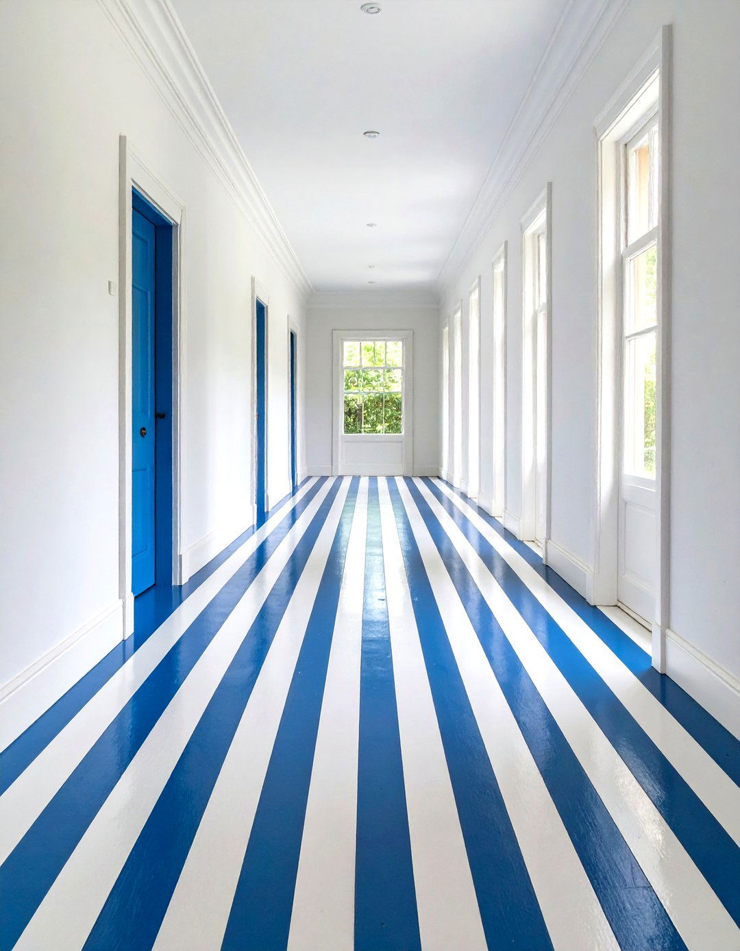 Painted Floor Striped Design - 20 Painted Floor Ideas