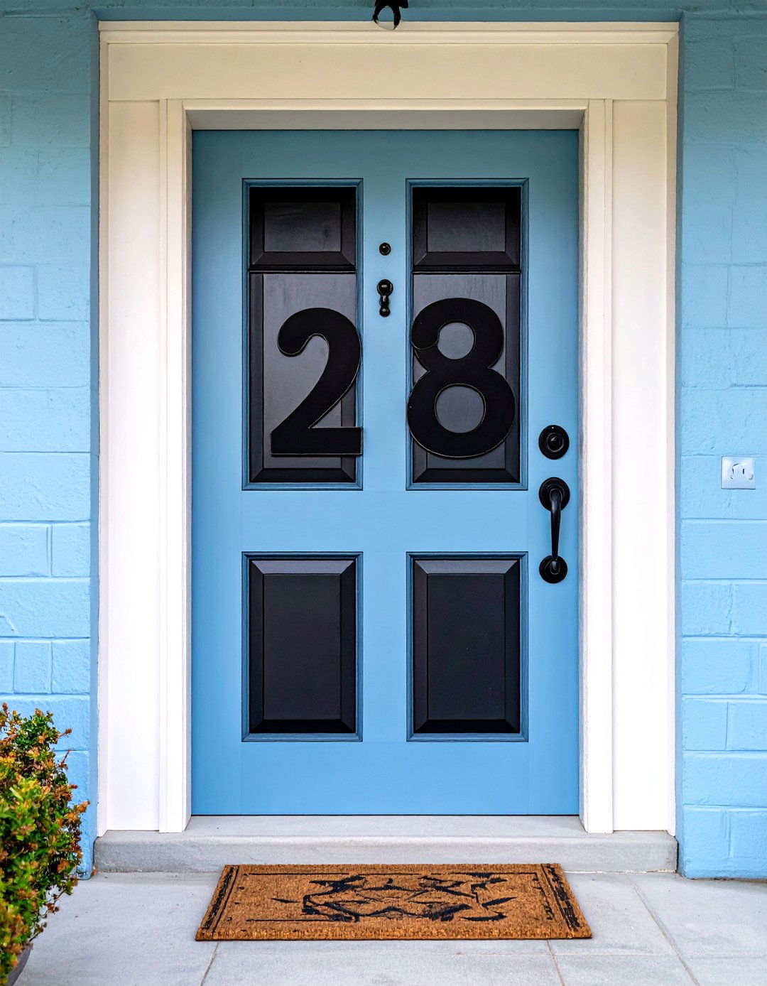Painted House Numbers - 20 Summer Front Door Decor Ideas