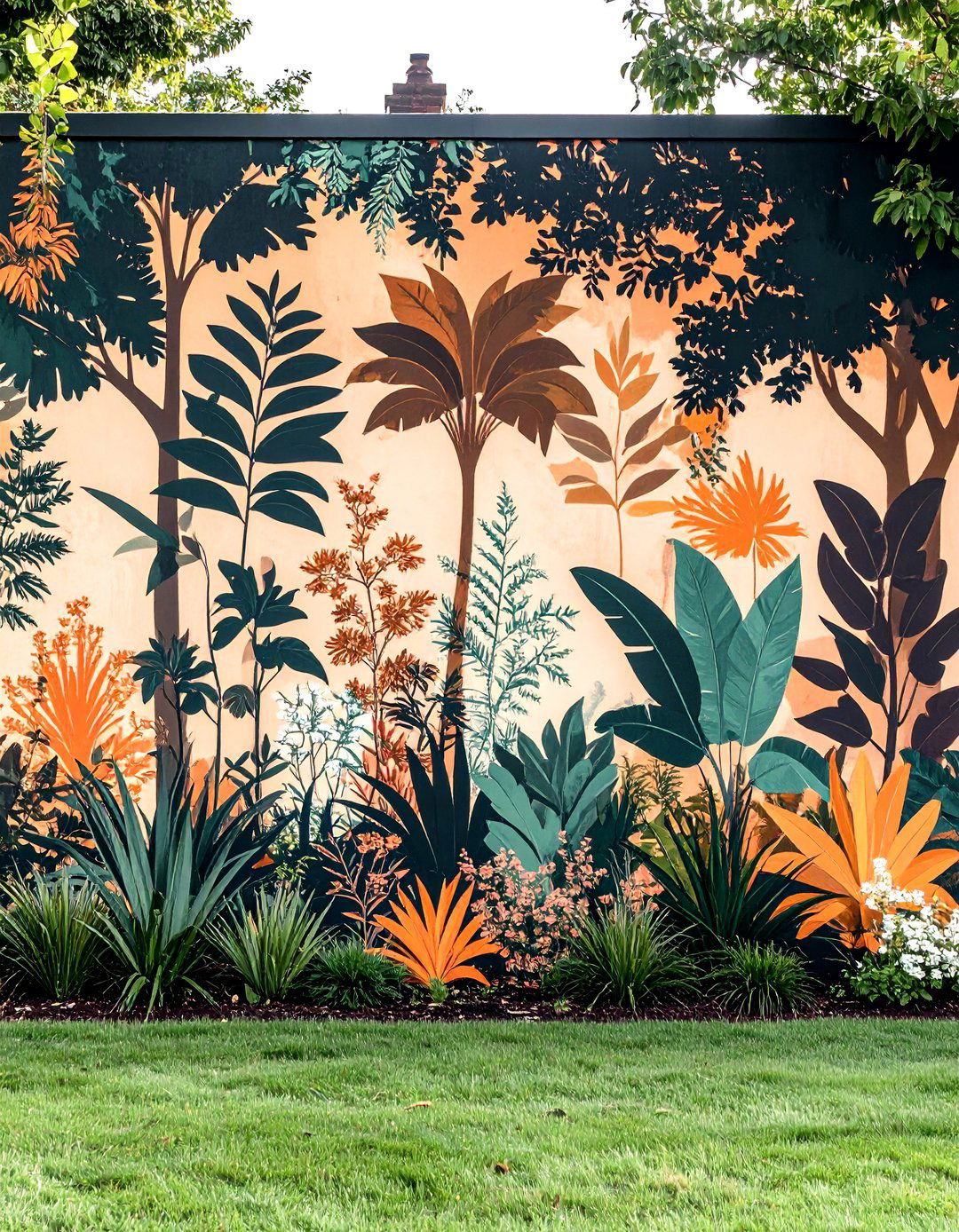 Painted Mural Garden Wall for Personal Flair - 20 Garden Wall Ideas