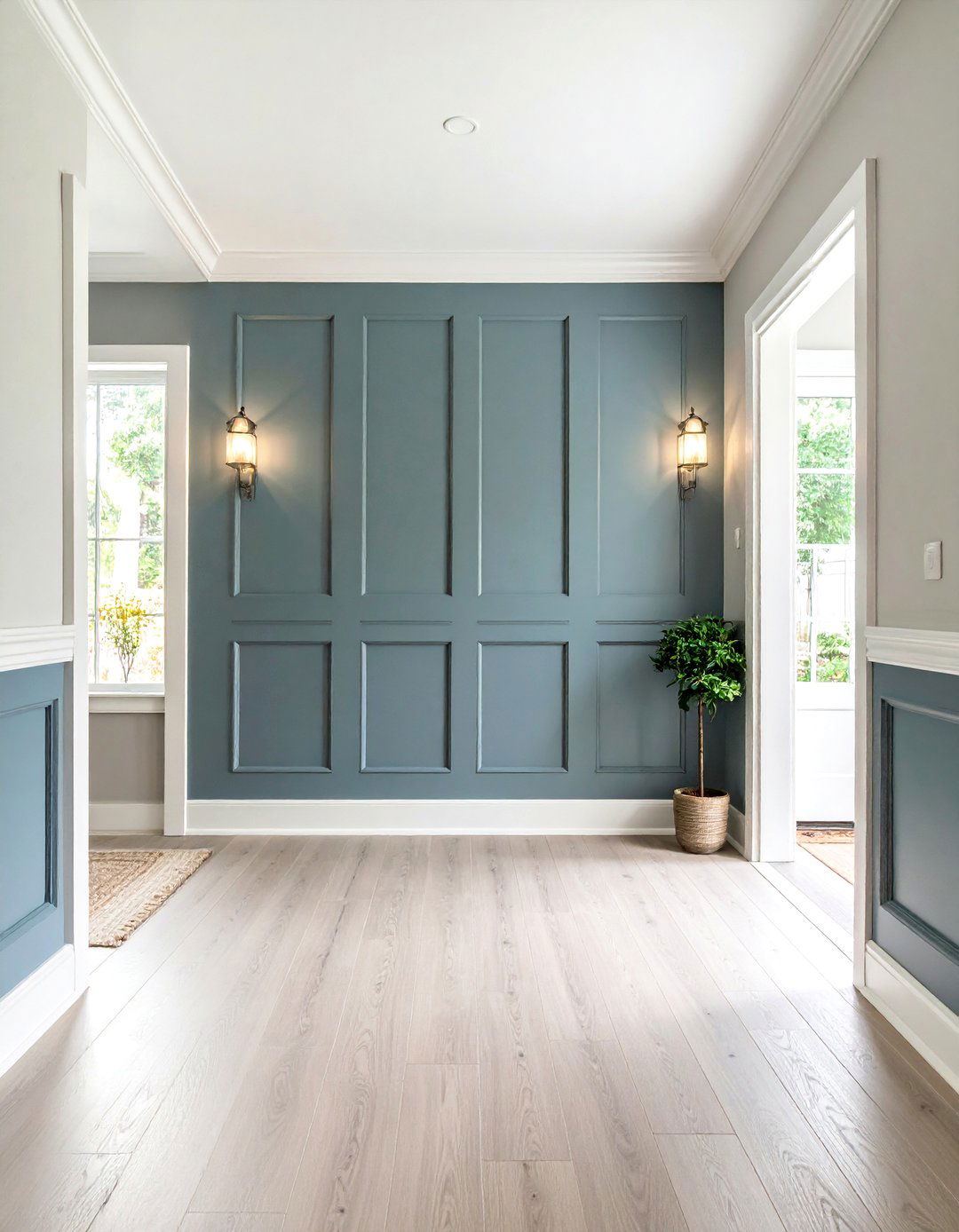 Painted Panel Wainscoting with Contrasting Trim - 20 Wainscoting Entryway Ideas