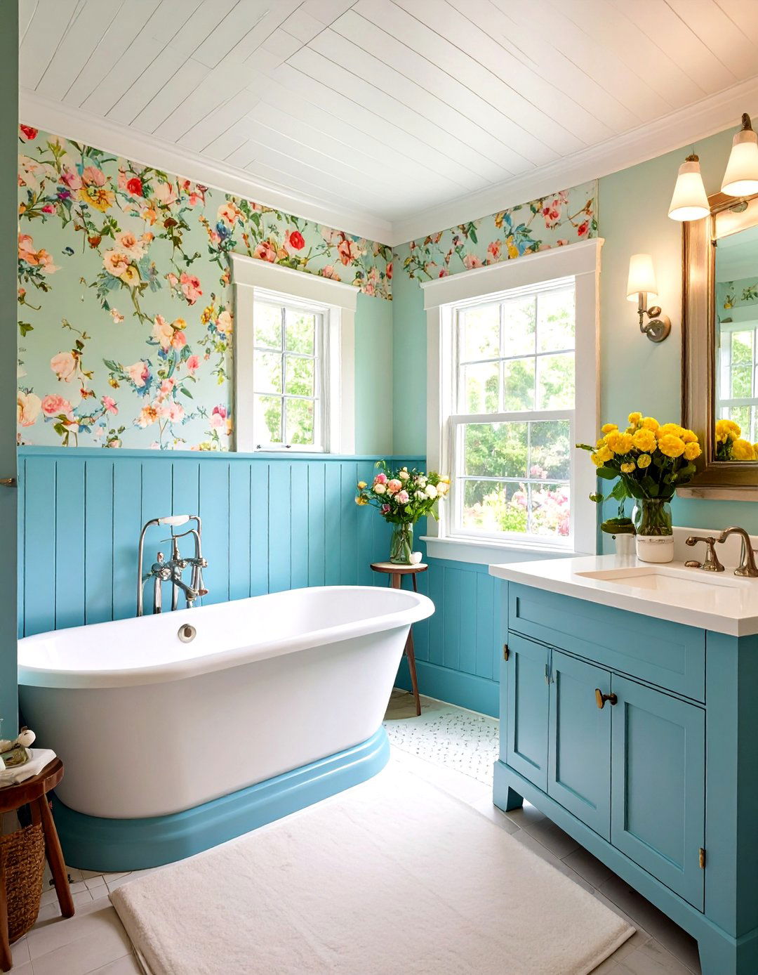 Painted Pastel Shiplap Bathroom Serenity - 20 shiplap bathroom ideas