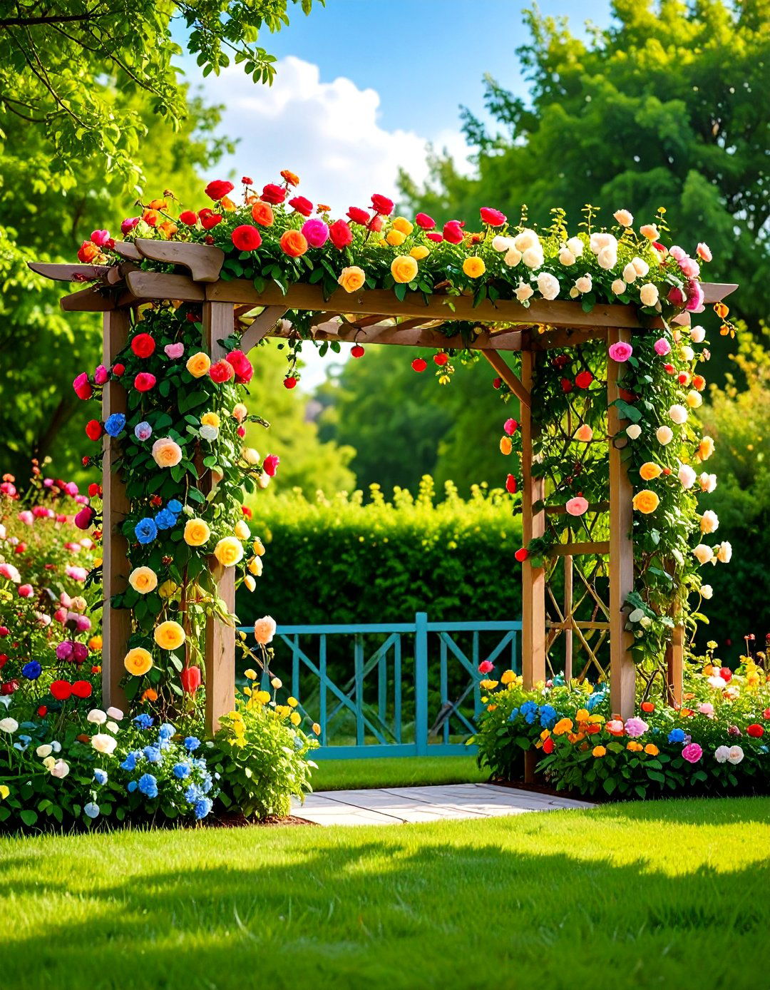 Painted Trellis Backyard Makeover Ideas - 20 Cheap Backyard Makeover Ideas