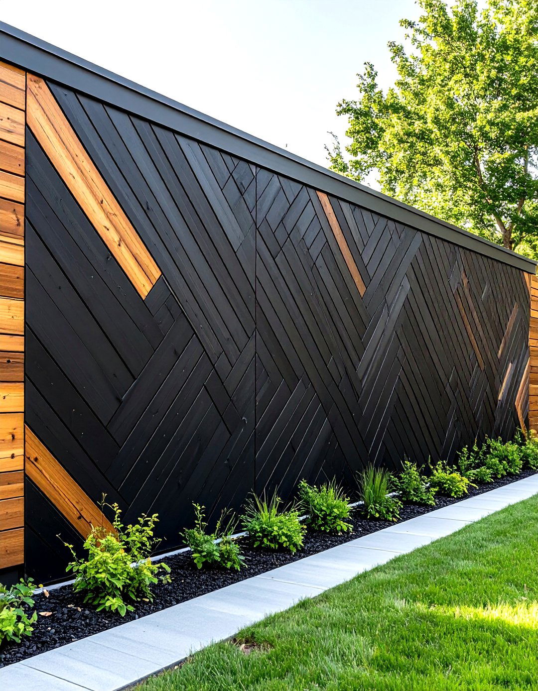 Painted Wood Retaining Wall for Modern Appeal - 20 Wood Retaining Wall Ideas