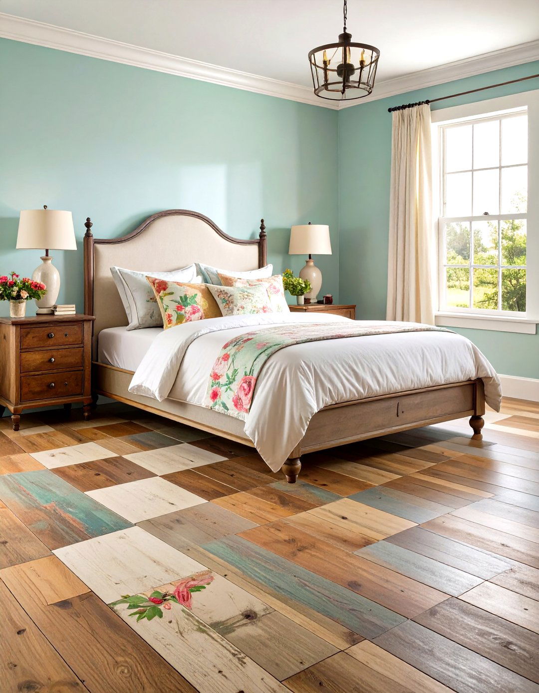 Painted or Stenciled Floors - 20 Vintage Bedroom Ideas