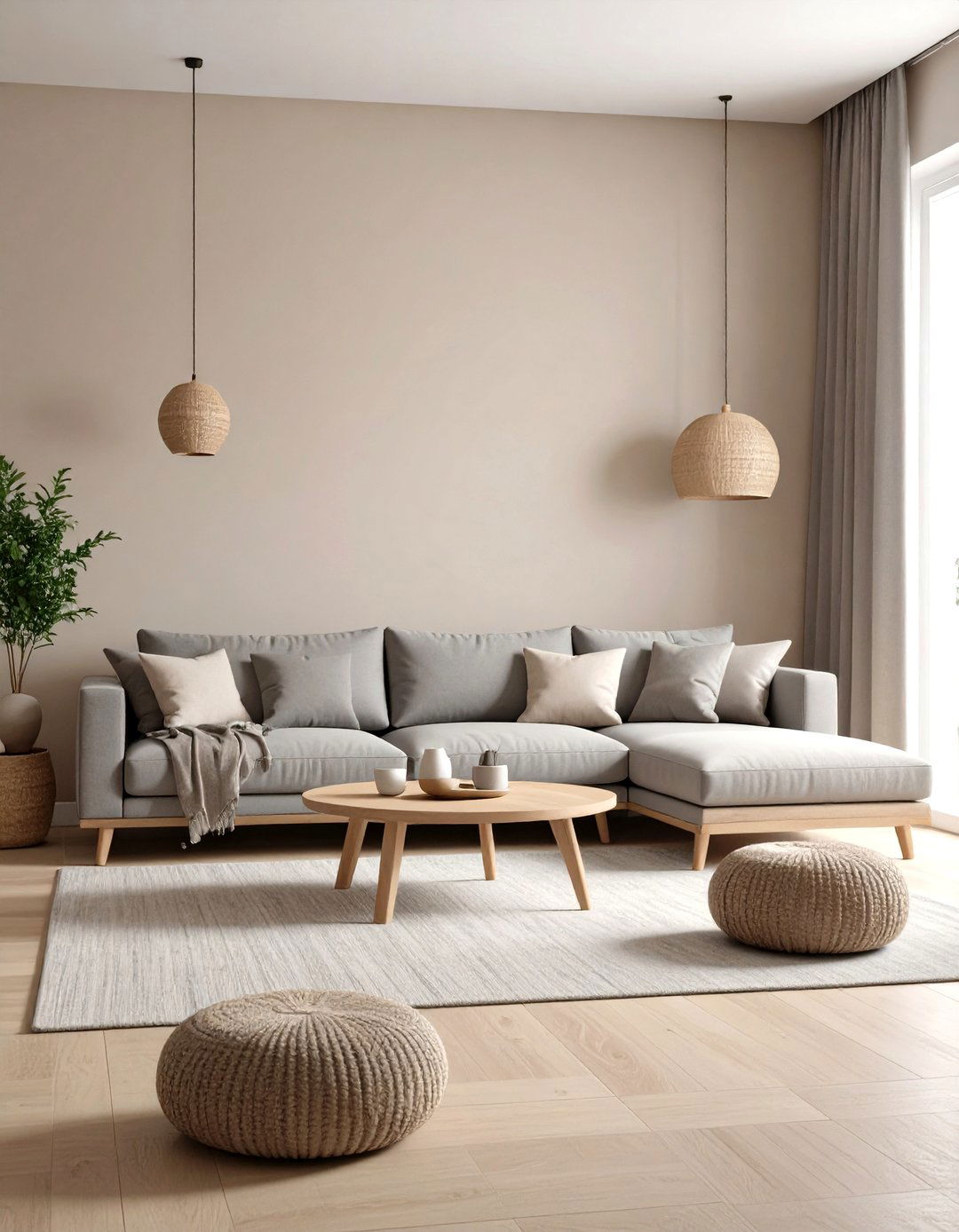 Pair Your Grey Couch with Neutral Decor for a Serene Ambiance - 20 Grey Couch Living Room Ideas