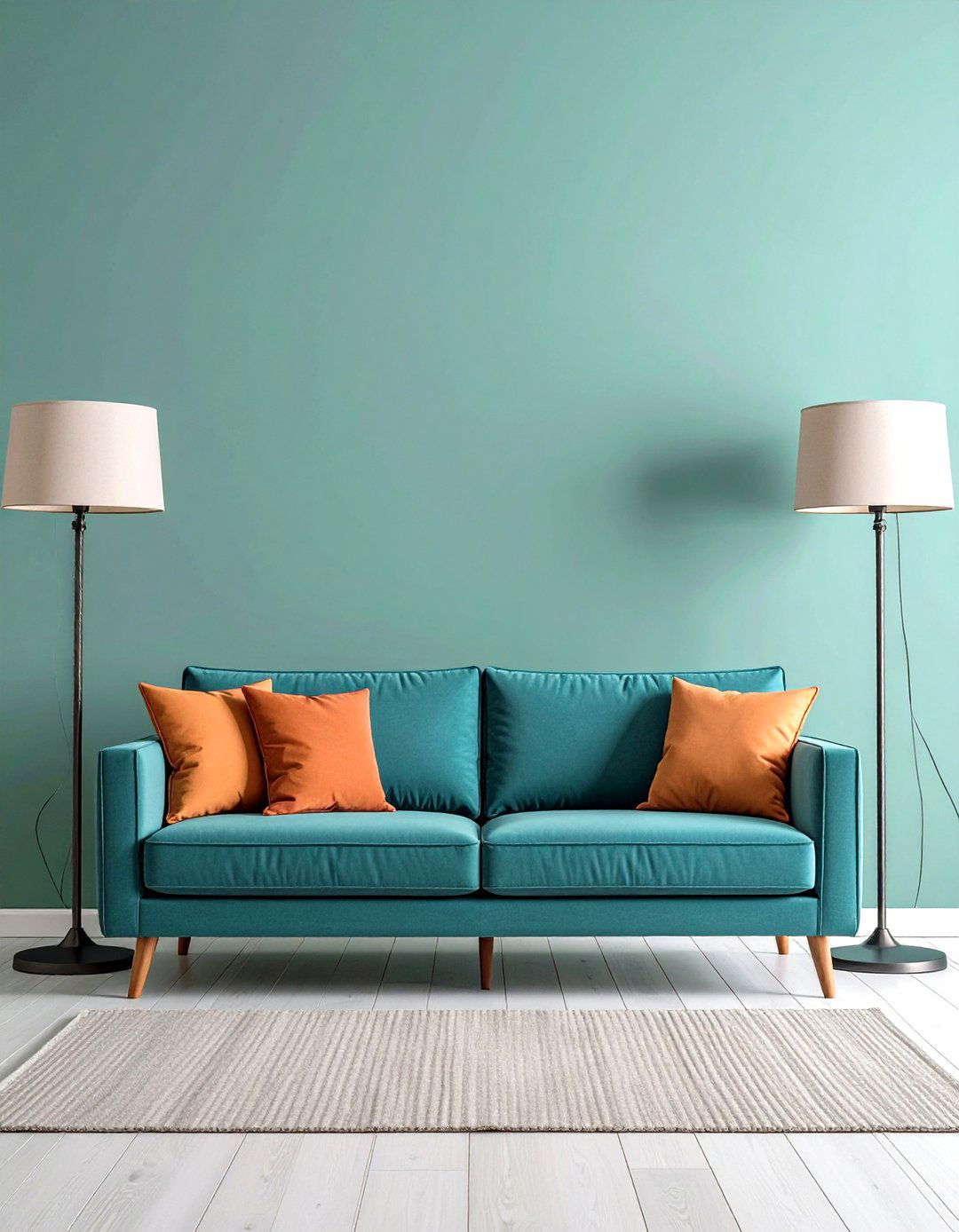Paired Floor Lamps - 20 Symmetrical Living Room Ideas
