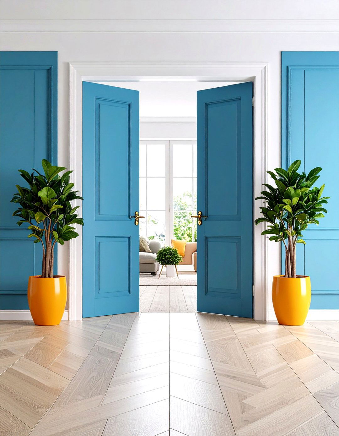 Paired Plants - 20 Symmetrical Living Room Ideas