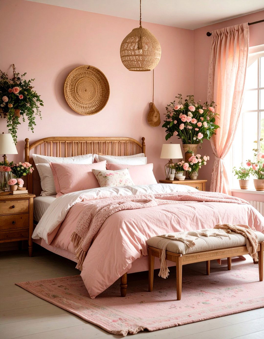 Pale Pink Cottagecore Bedroom - 20 Pink Bedroom Ideas