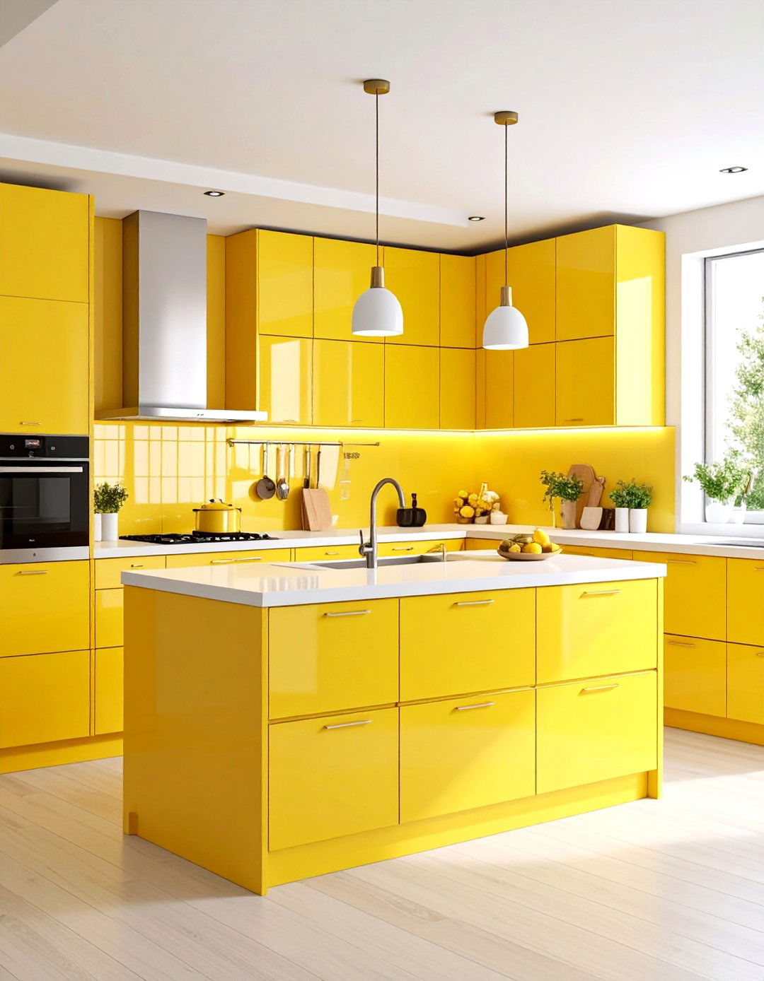 Pale Yellow Compact Kitchen with Space Saving Solutions - 20 Pale Yellow Kitchen Ideas