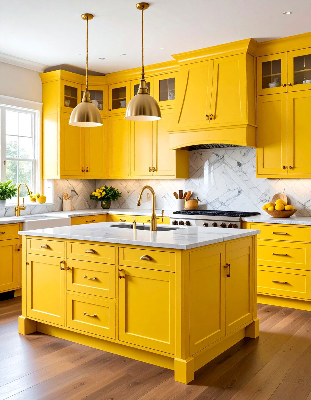 Pale Yellow Transitional Kitchen with Mixed Materials - 20 Pale Yellow Kitchen Ideas