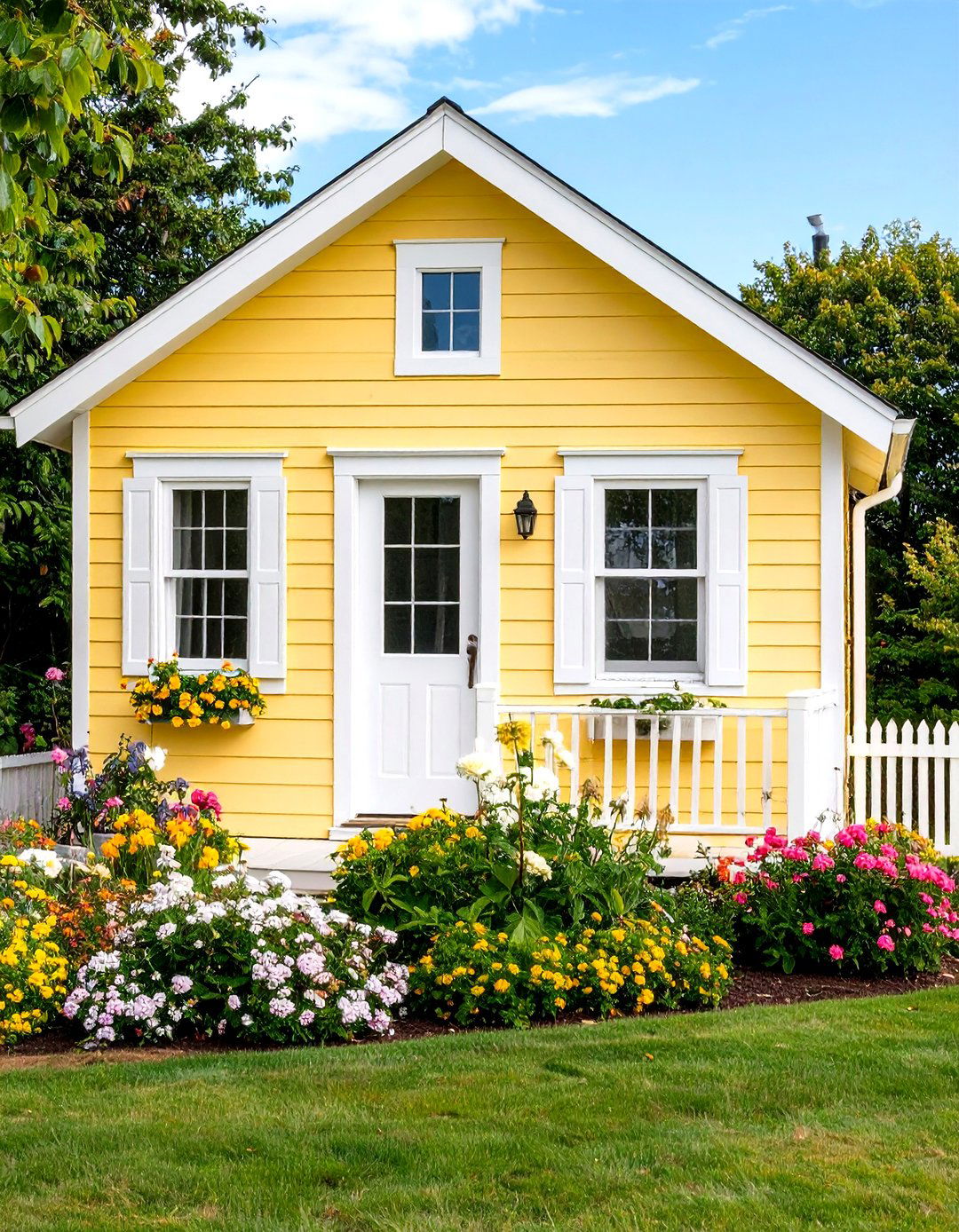 Pale Yellow and White Cheerful Cottage Exterior Scheme - 20 Exterior Color Palettes for Small Homes