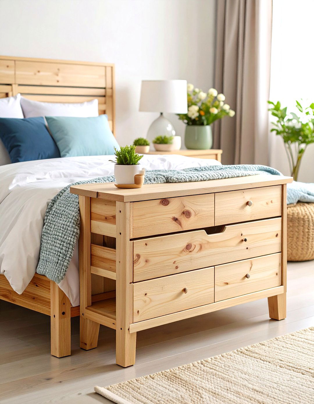 Pallet Bedroom Nightstand with Drawer - 20 Pallet Furniture Ideas