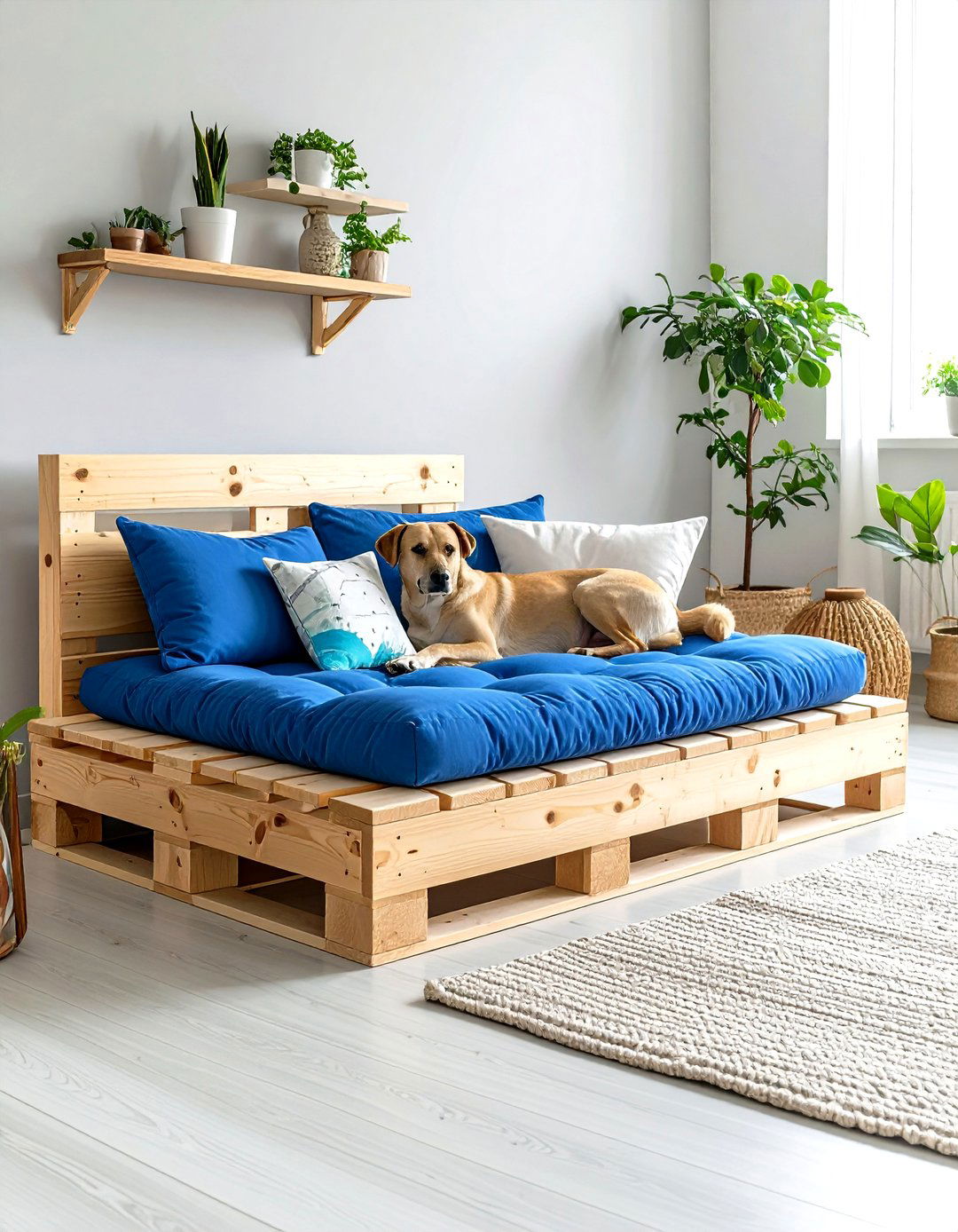 Pallet Dog Bed with Raised Platform - 20 Pallet Furniture Ideas