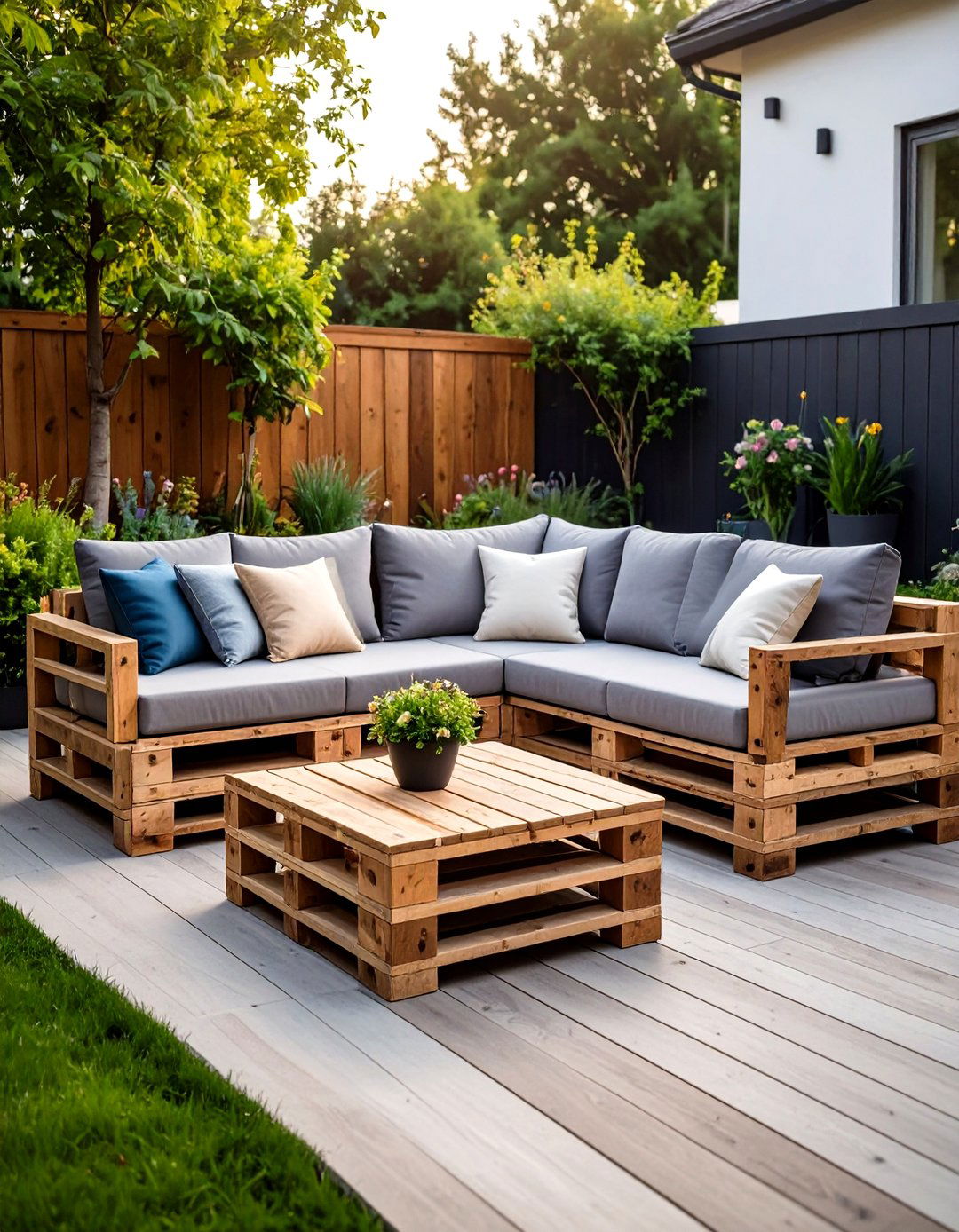 Pallet Outdoor Sectional Sofa Set - 20 Pallet Furniture Ideas