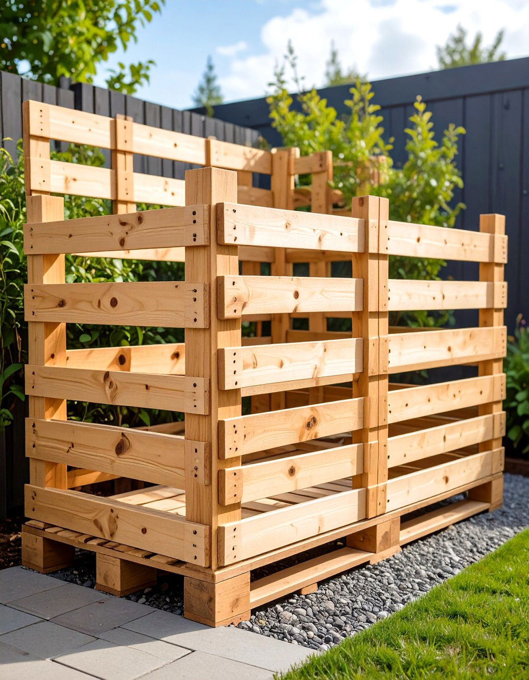 Pallet Wood Dog Fence with Recycled Materials - 20 Dog Fence Ideas