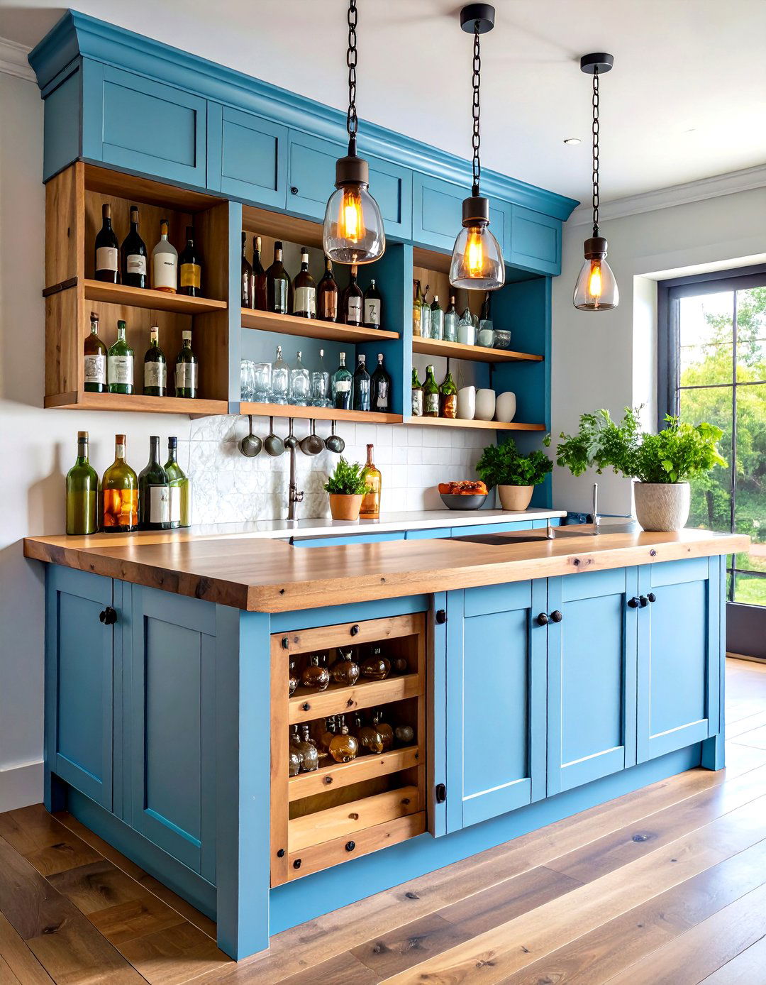 Pallet Wood Wall Mounted Home Bar - 20 Home Bar Ideas On A Budget
