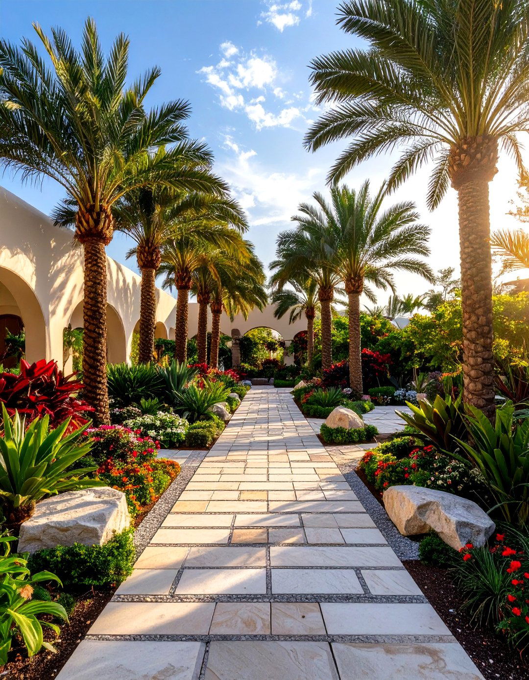 Palm Centered Tropical Garden Resort Theme - 20 Tropical Garden Ideas