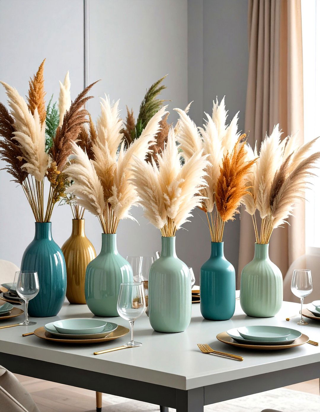 Pampas Grass Bouquets - 20 Thanksgiving Decor Ideas