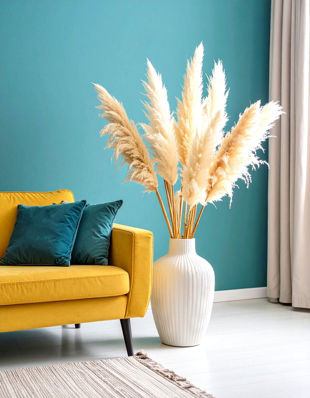 Pampas Grass Floor Vase Corner Display - 20 Pampas Grass Decor Ideas