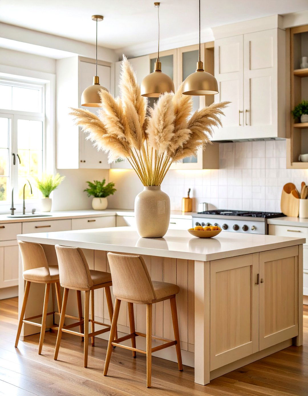 Pampas Grass Kitchen Island Centerpiece - 20 Pampas Grass Decor Ideas
