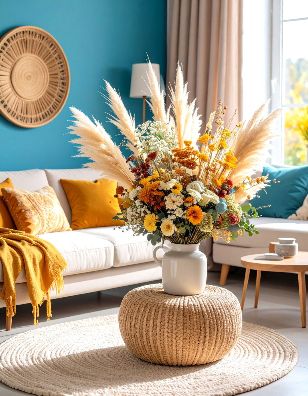 Pampas Grass Mixed Dried Flower Bouquet - 20 Pampas Grass Decor Ideas