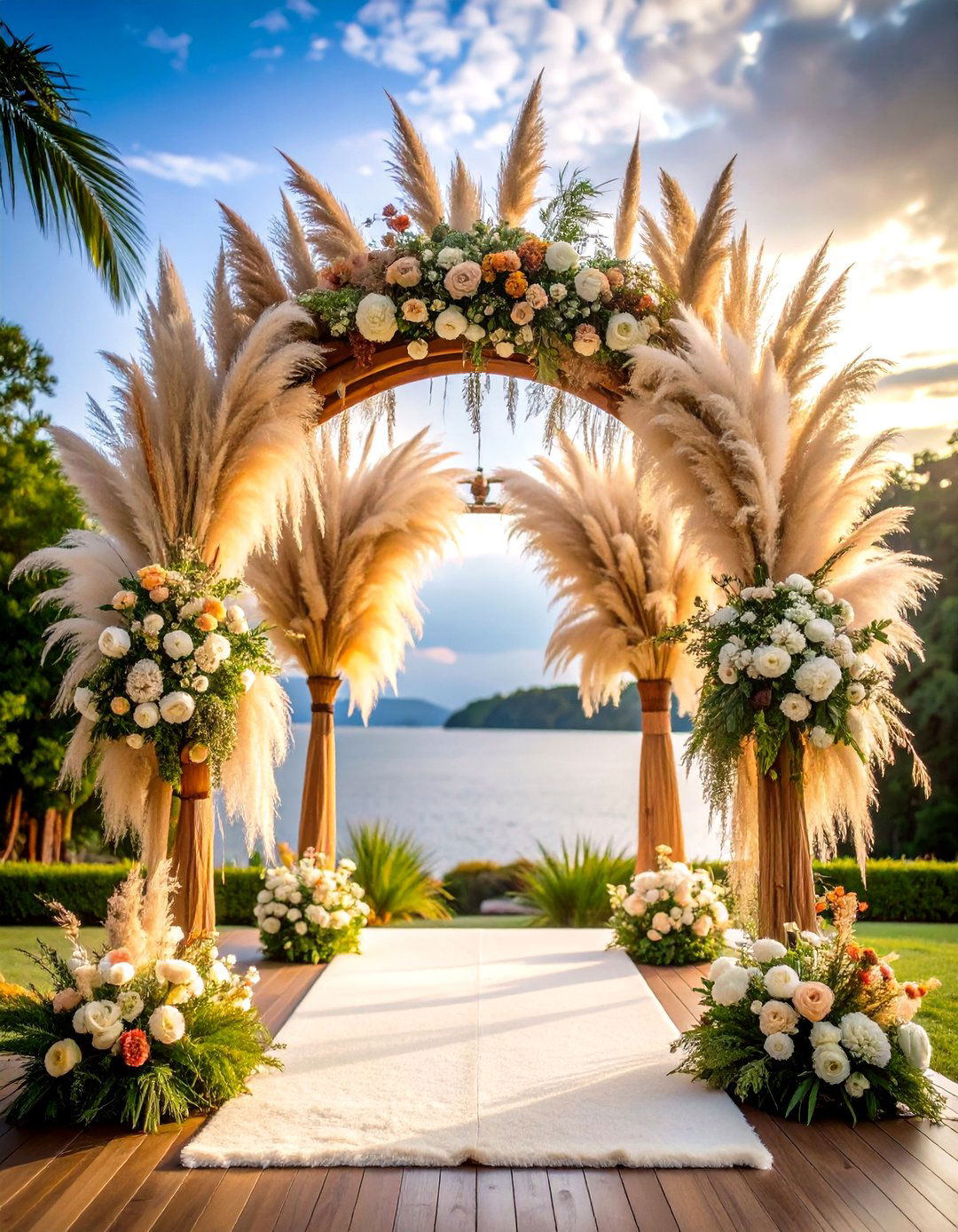 Pampas Grass Natural Wedding Arch - 20 Wedding Arch Ideas