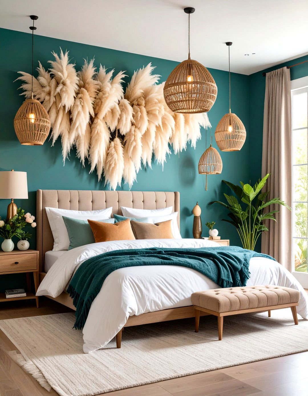 Pampas Grass Wall Hanging Cloud Installation - 20 Pampas Grass Decor Ideas