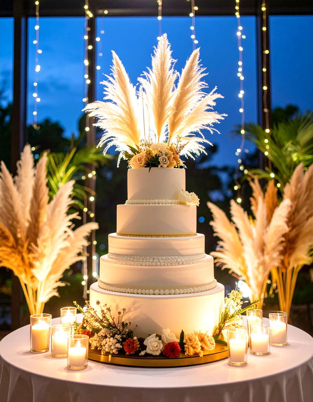 Pampas Grass Wedding Cake Decoration - 20 Pampas Grass Wedding Decor Ideas