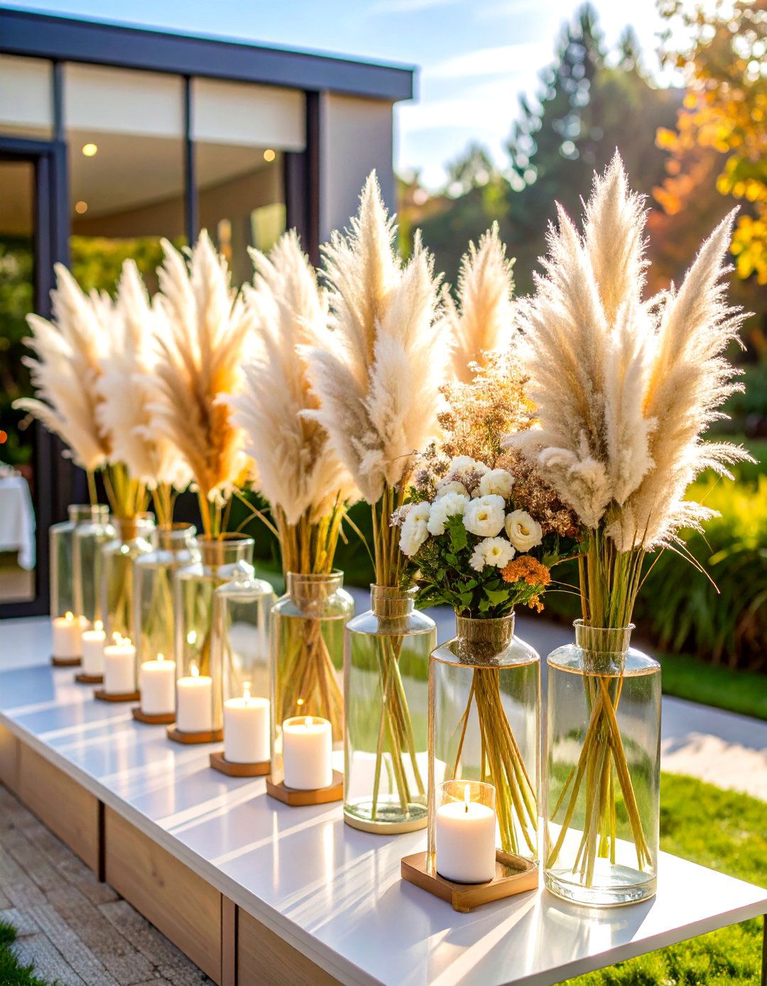 Pampas Grass Wedding Escort Card Display - 20 Pampas Grass Wedding Decor Ideas