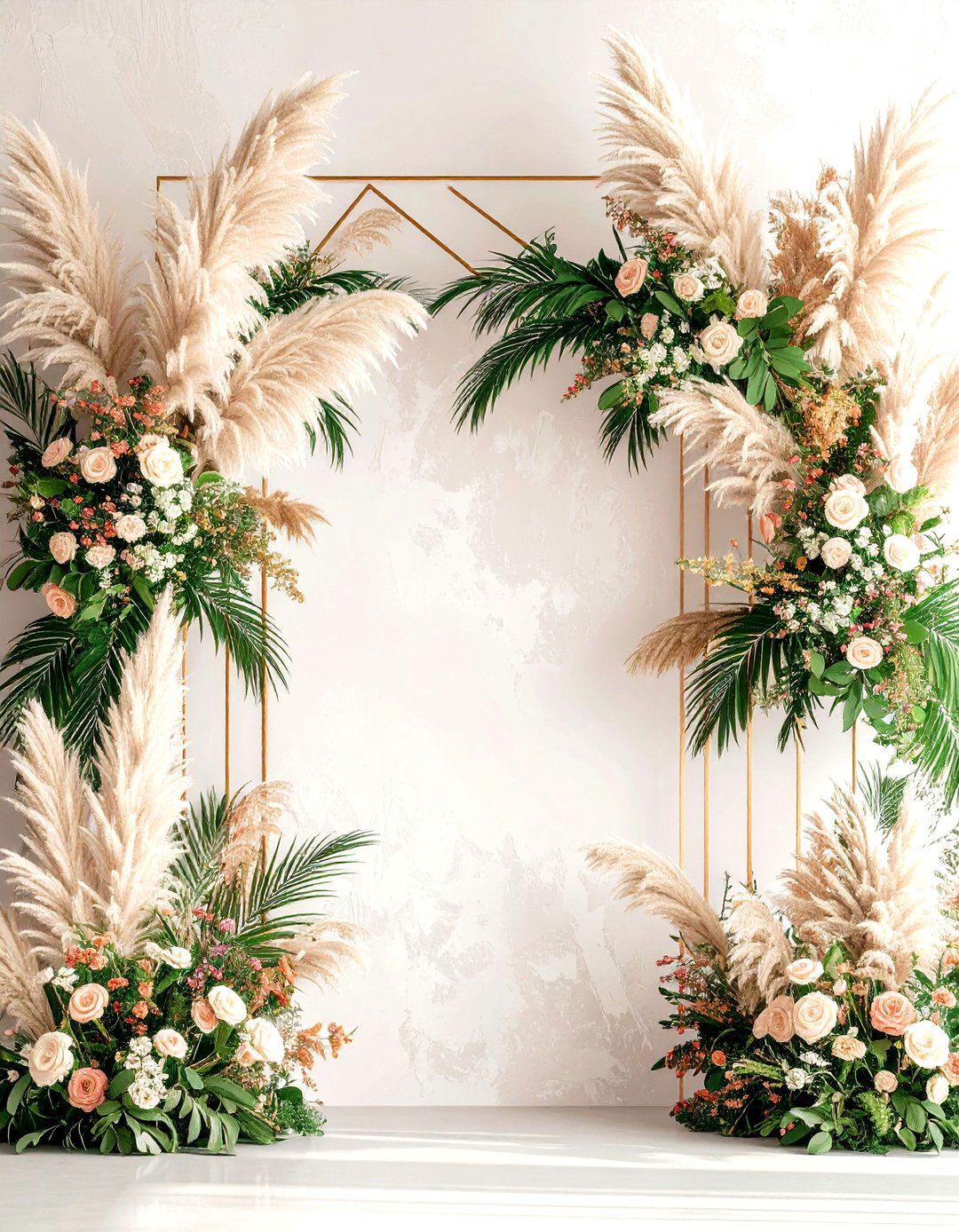 Pampas Grass Wedding Wall Installation Art - 20 Pampas Grass Wedding Decor Ideas
