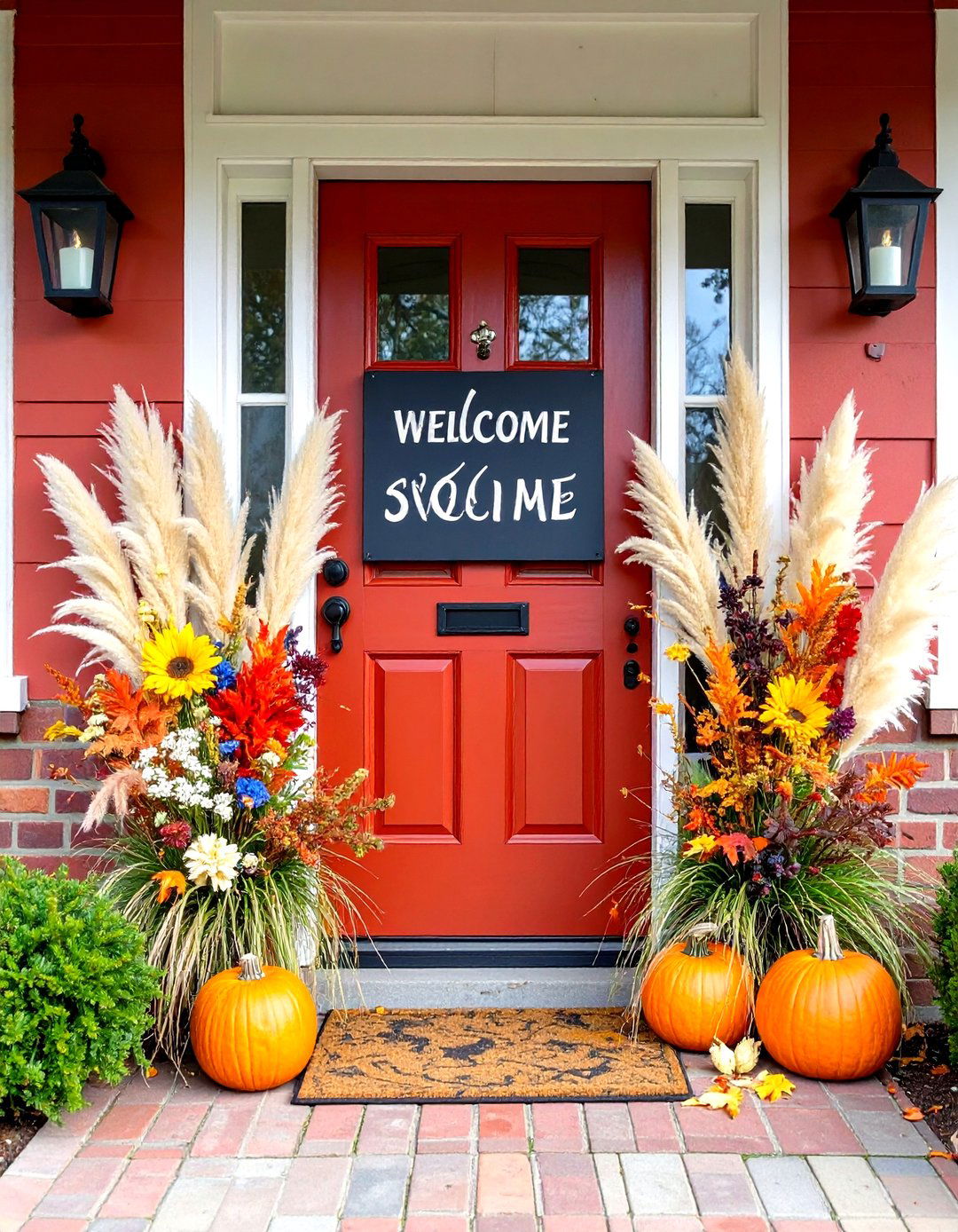 Pampas Grass Wedding Welcome Sign Decoration - 20 Pampas Grass Wedding Decor Ideas