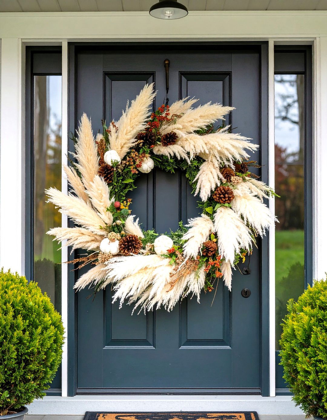 Pampas Grass Wreath Door and Wall Decor - 20 Pampas Grass Decor Ideas
