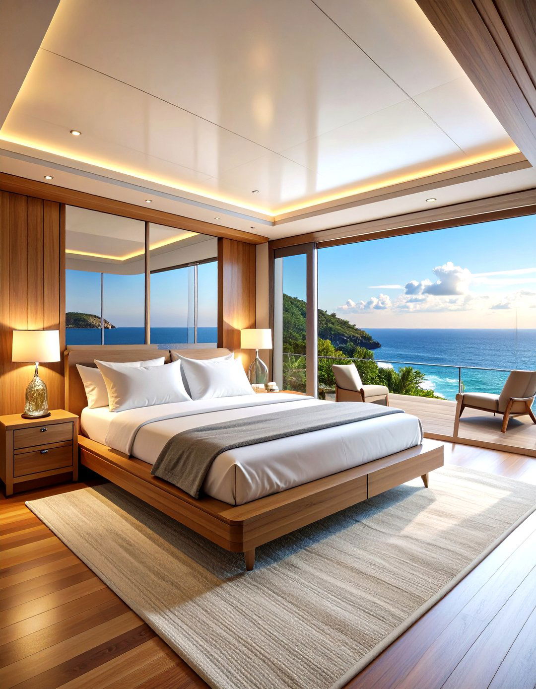 Panoramic Glass Yacht Bedroom Haven - 20 yacht bedroom ideas